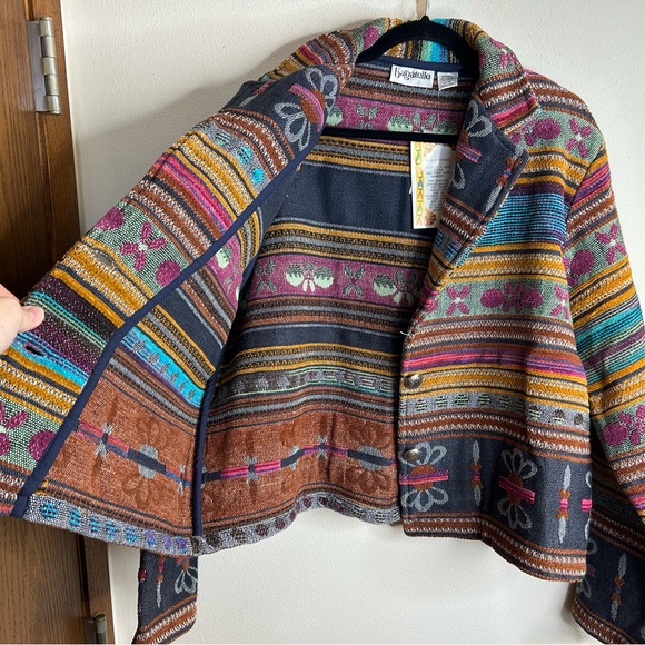 Bagatelle XL NWT Multicolor Striped Tapestry Women's Jacket Boho Southwestern - Picture 9 of 14